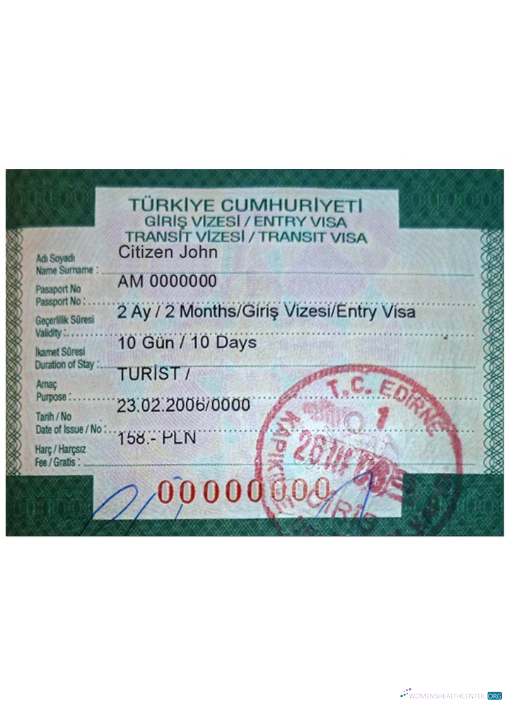 Modifiable Télécharger Turquie Entry Visa Photoshop Modèle