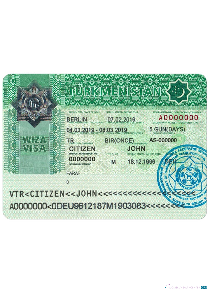 Premium Télécharger Turkménistan Visa Photoshop Modèle