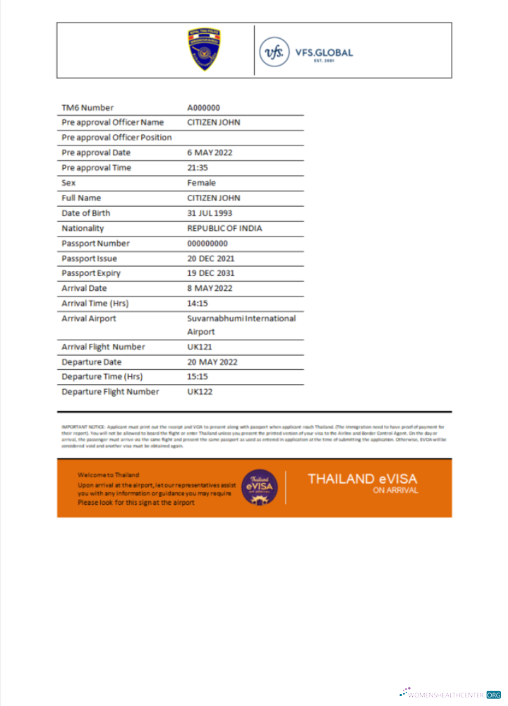 Premium Télécharger Thaïlande E Visa dans Word et PDF Modèle Photoshop Modèle