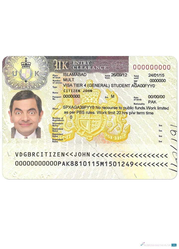 Réaliste Télécharger Royaume-Uni Visa Photoshop Modèle
