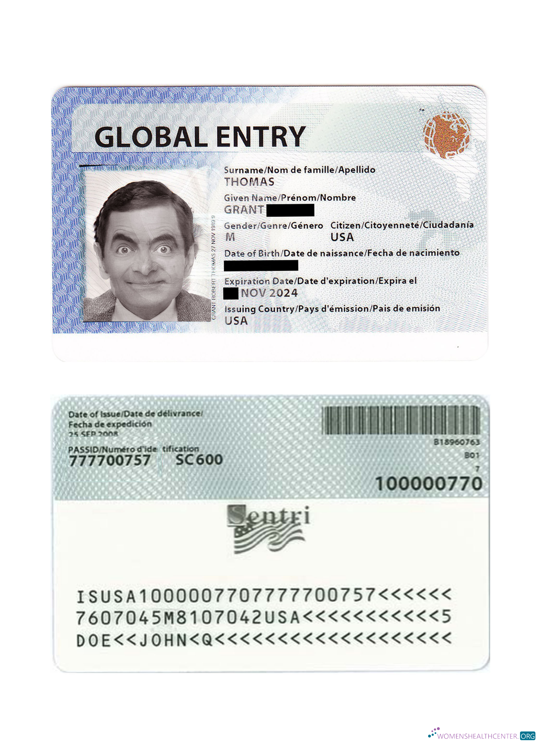 Premium Télécharger USA Global Entry Carte Photoshop Modèle