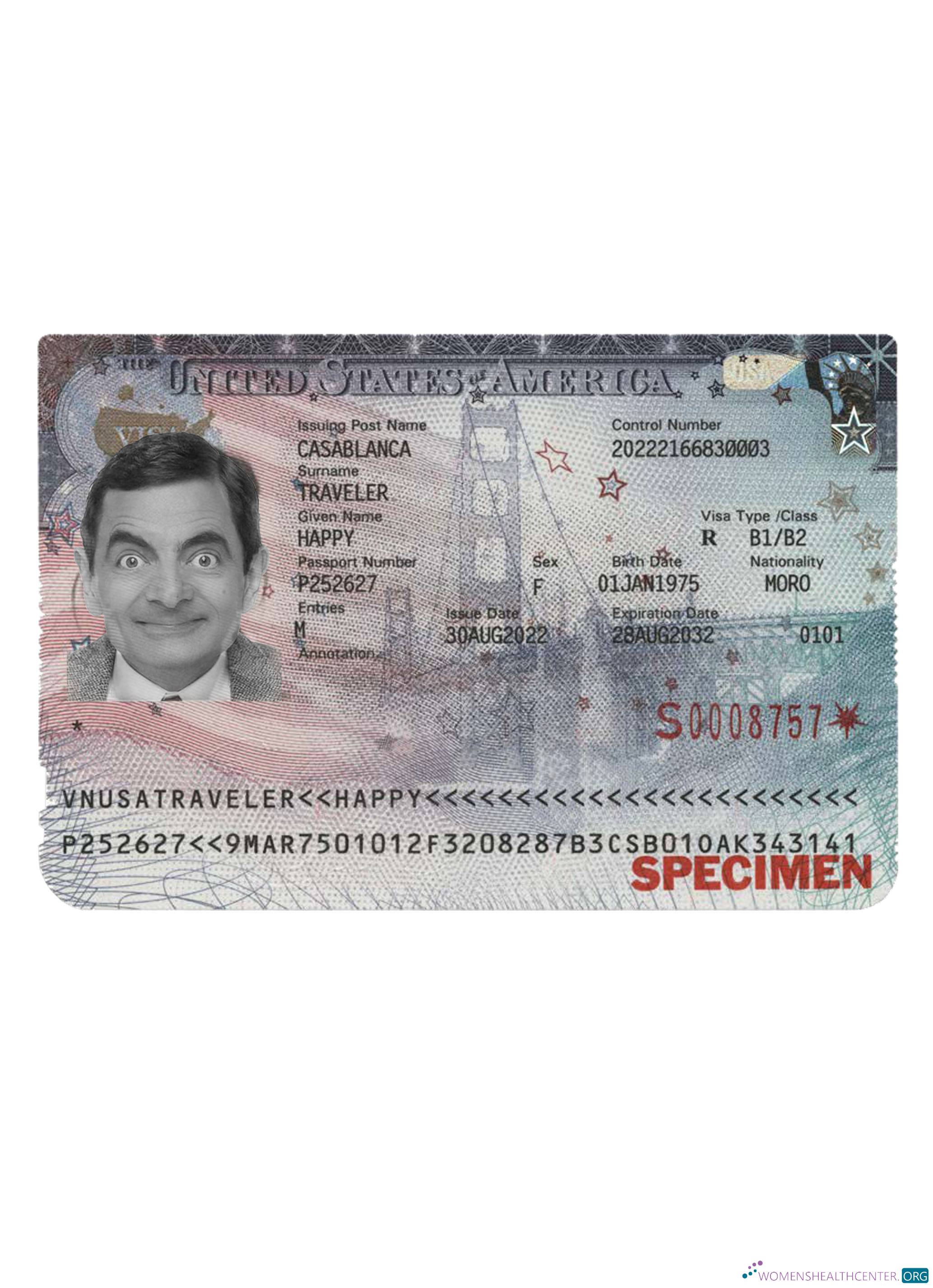 Réaliste Télécharger USA Visa 2022 Présent Photoshop Modèle