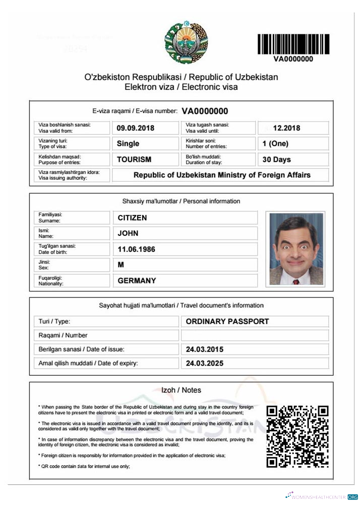 Professionnel Télécharger Ouzbékistan E Visa Photoshop Modèle