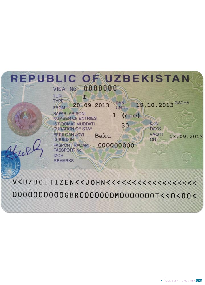 Réaliste Télécharger Ouzbékistan Visa Photoshop Modèle