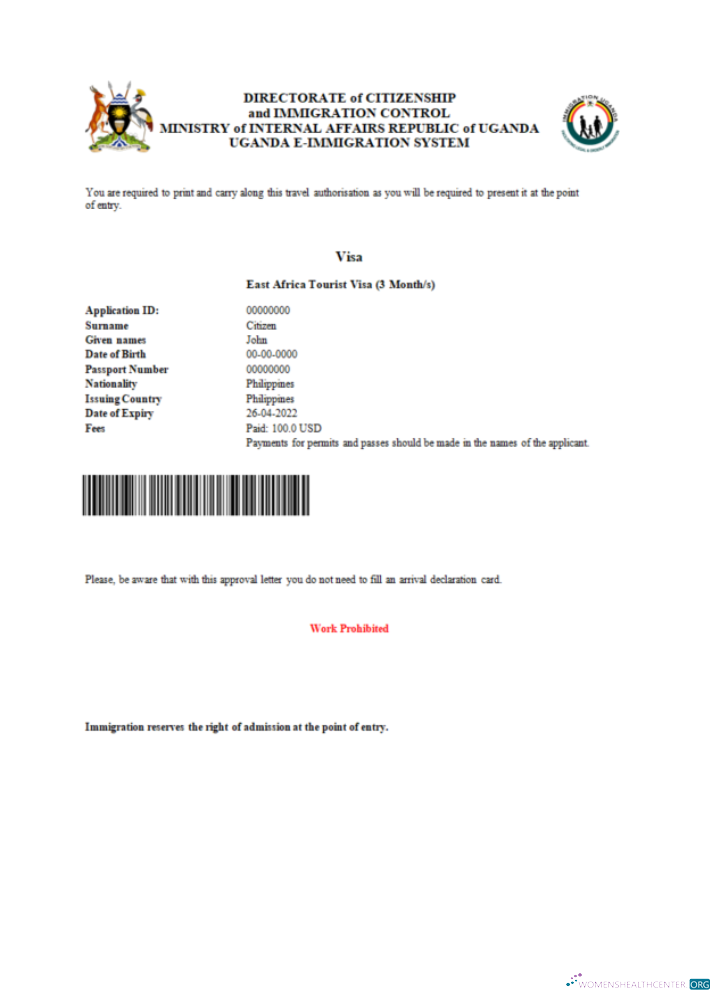 Premium Télécharger Ouganda E Visa dans Word et PDF Modèle Photoshop Modèle