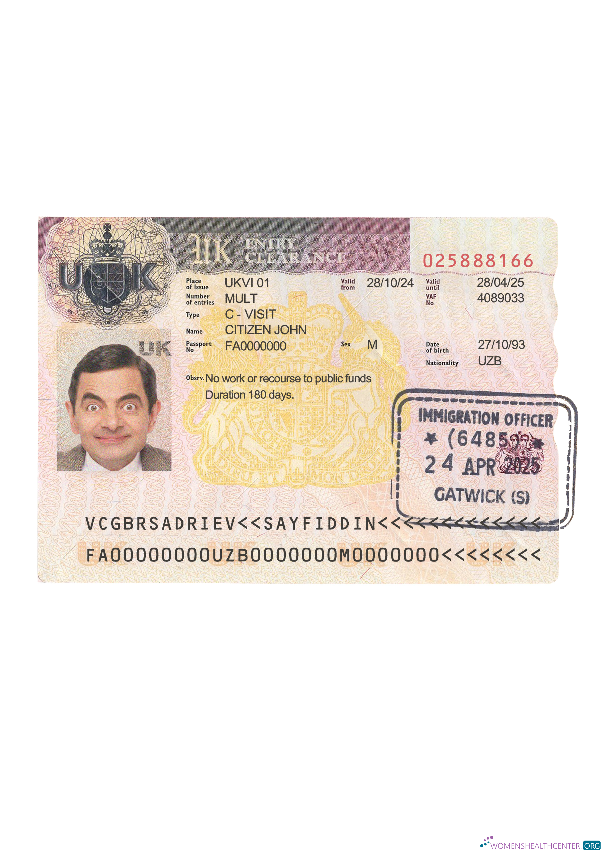 Qualité Télécharger Royaume-Uni Entry Visa 2024 Présent Photoshop Modèle