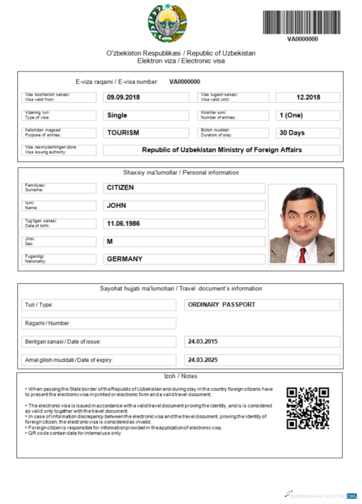 Professionnel Télécharger Ouzbékistan E Visa dans Word et PDF Modèle Photoshop Modèle
