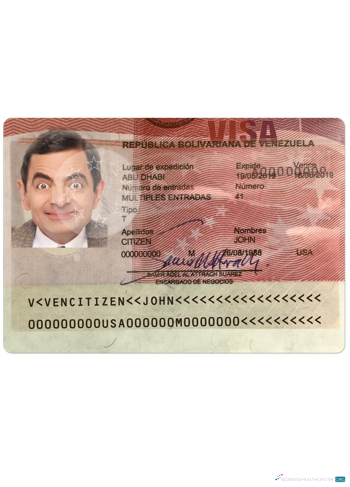 Modifiable Télécharger Venezuela Visa Photoshop Modèle