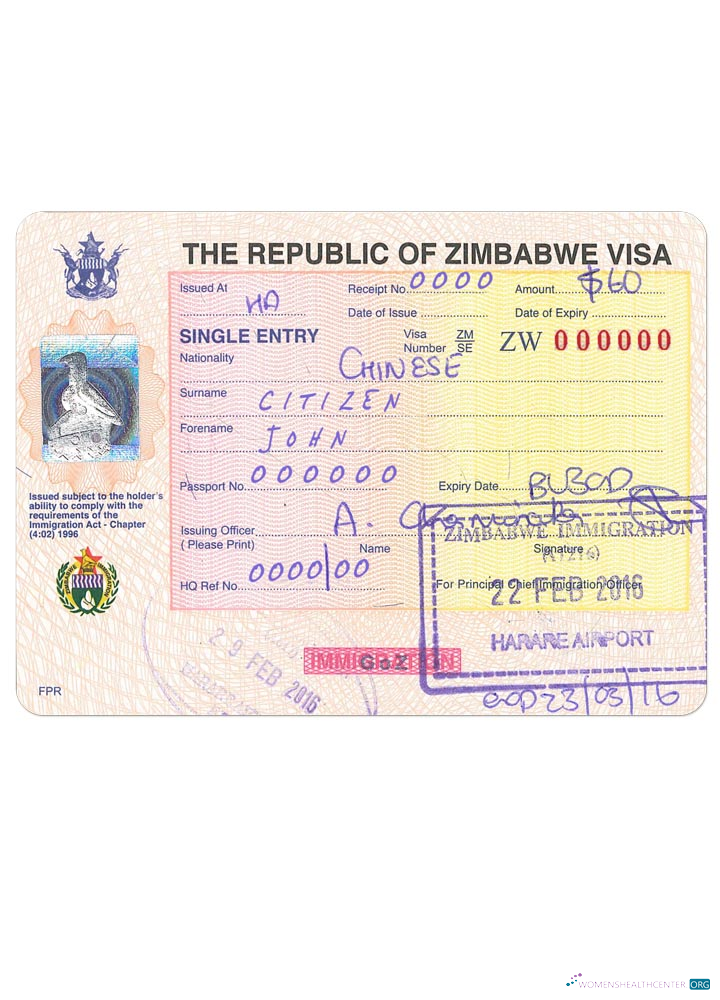 Premium Télécharger Zimbabwe Visa Photoshop Modèle
