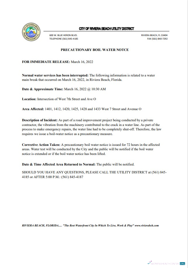 Premium USA Florida Stadt von Riviera Beach Utility Bezirk Wasser Utility Shut Off Notice, Word und PDF Vorlage