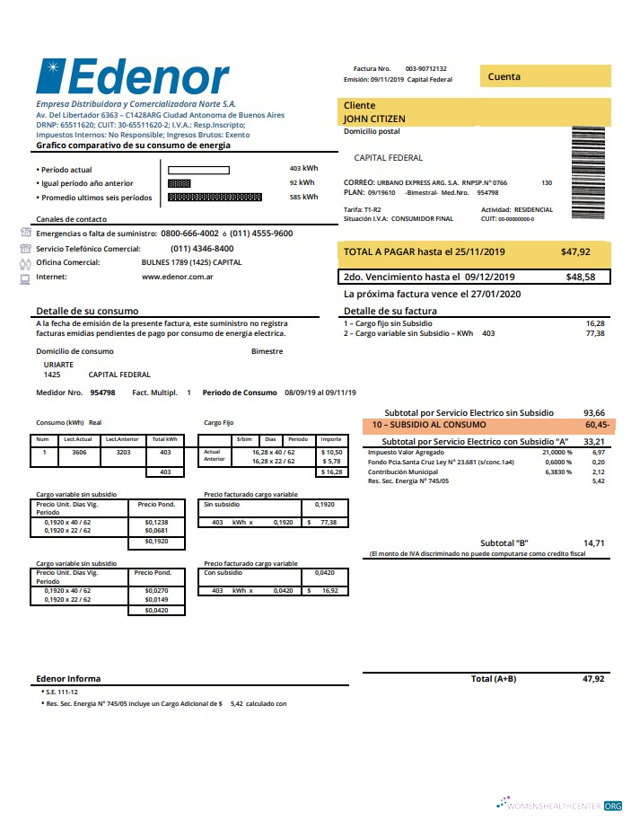 Hochwertige Herunterladen Argentinien Edenor Easy To Fill Nebenkostenabrechnung Vorlage in Word (.doc) und PDF (.PDF) Format PDF Vorlage