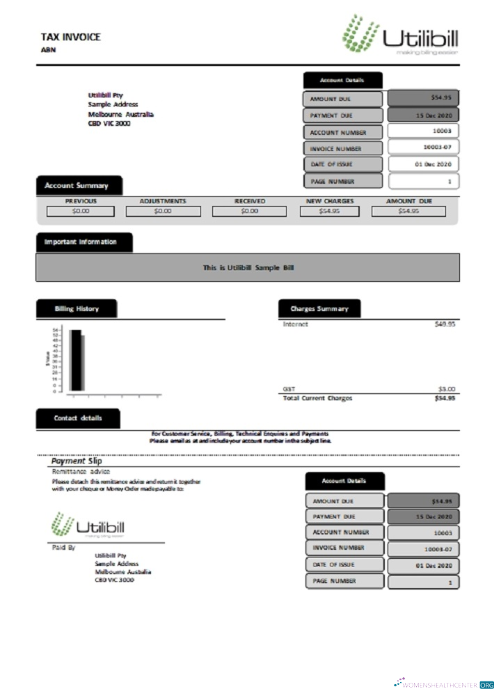 Hochwertige Herunterladen Australien Utilibill Easy To Fill Vorlage in Word und PDF Format (.doc und .PDF) PDF Vorlage