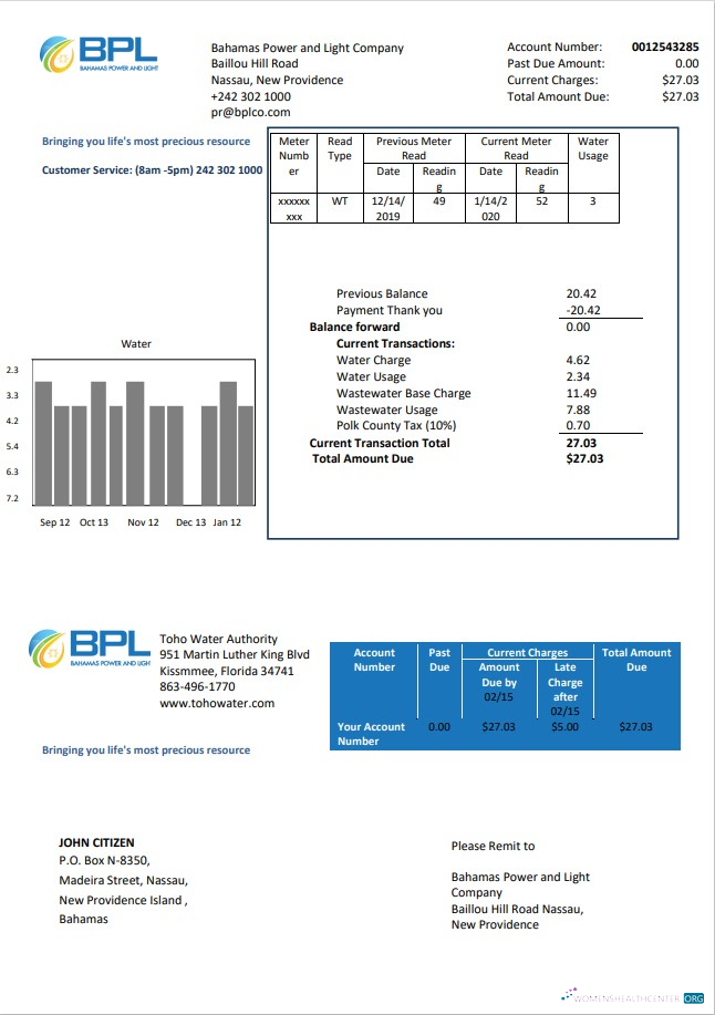 Premium Herunterladen Bahamas Power und Light Unternehmen Nebenkostenabrechnung Vorlage in Word und PDF Format PDF Vorlage