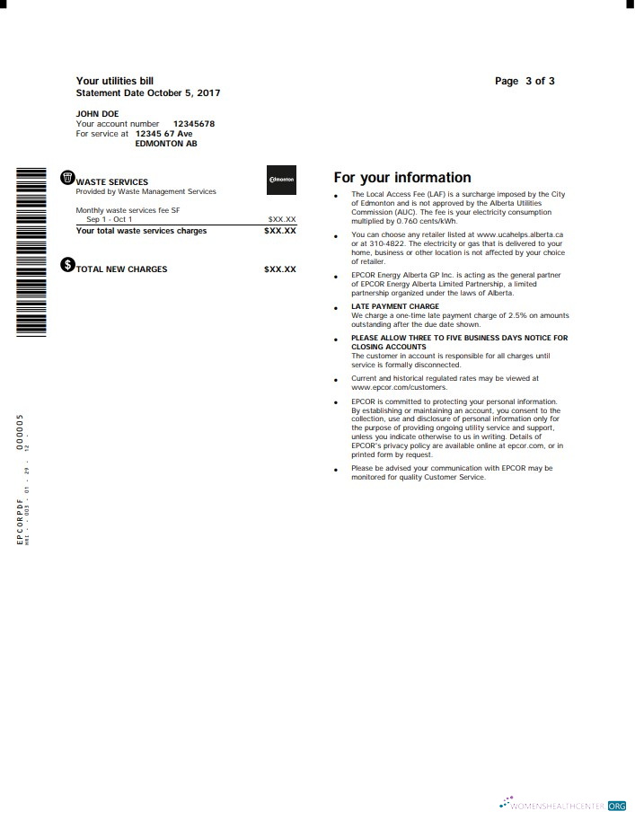 Hochwertige Herunterladen Kanada Epcor Strom Nebenkostenabrechnung Vorlage in Word und PDF Format, 3 Seiten 3 PDF Vorlage