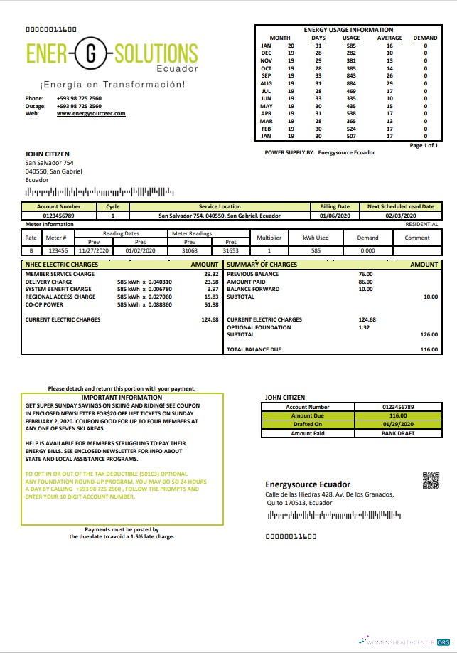 Editierbare Herunterladen Ecuador Energysource Ecuador Energy Nebenkostenabrechnung Vorlage in Word und PDF Format PDF Vorlage