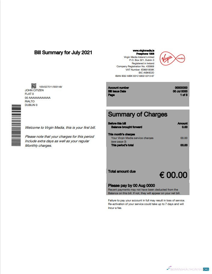 Premium Herunterladen Irland Virgin Media Nebenkostenabrechnung Vorlage Editable in Word und PDF, Version 1 PDF Vorlage