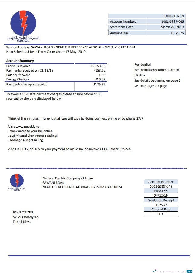 Realistische Herunterladen Libyen General Electric Unternehmen Strom Nebenkostenabrechnung Vorlage in Word und PDF Format PDF Vorlage