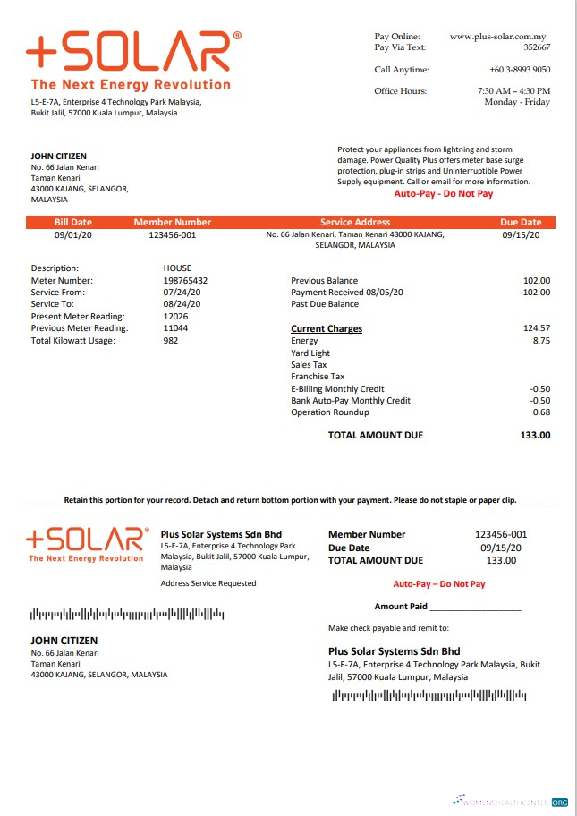 Premium Herunterladen Malaysia Plus Solar Systems Sdn Bhd Nebenkostenabrechnung Vorlage in Word und PDF Format PDF Vorlage