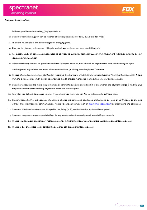 Editierbare Herunterladen Nigeria Spectranet Amazing Internet Internet Nebenkostenabrechnung Word und PDF Formats, 3 Pages1 PDF Vorlage