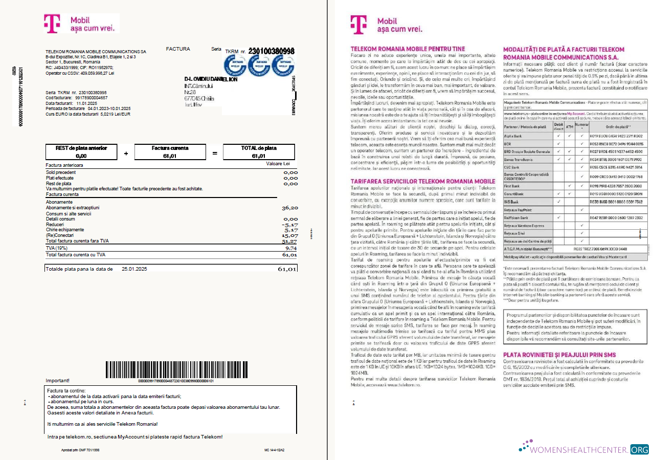 Editierbare Herunterladen Rumänien T Mobil Nebenkostenabrechnung Vorlage in Word und PDF Formats, 4 Seiten, 1 2 Seiten PDF Vorlage