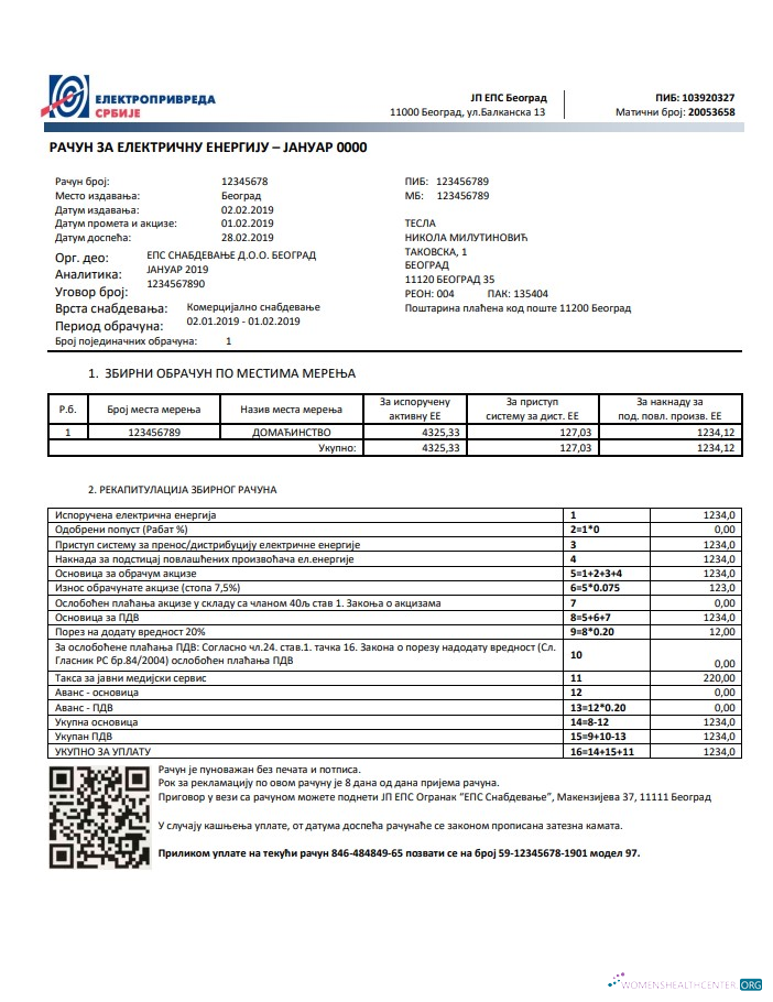 Premium Herunterladen Serbien Електропривреда Србиjе Strom Nebenkostenabrechnung Vorlage in Word und PDF Format PDF Vorlage