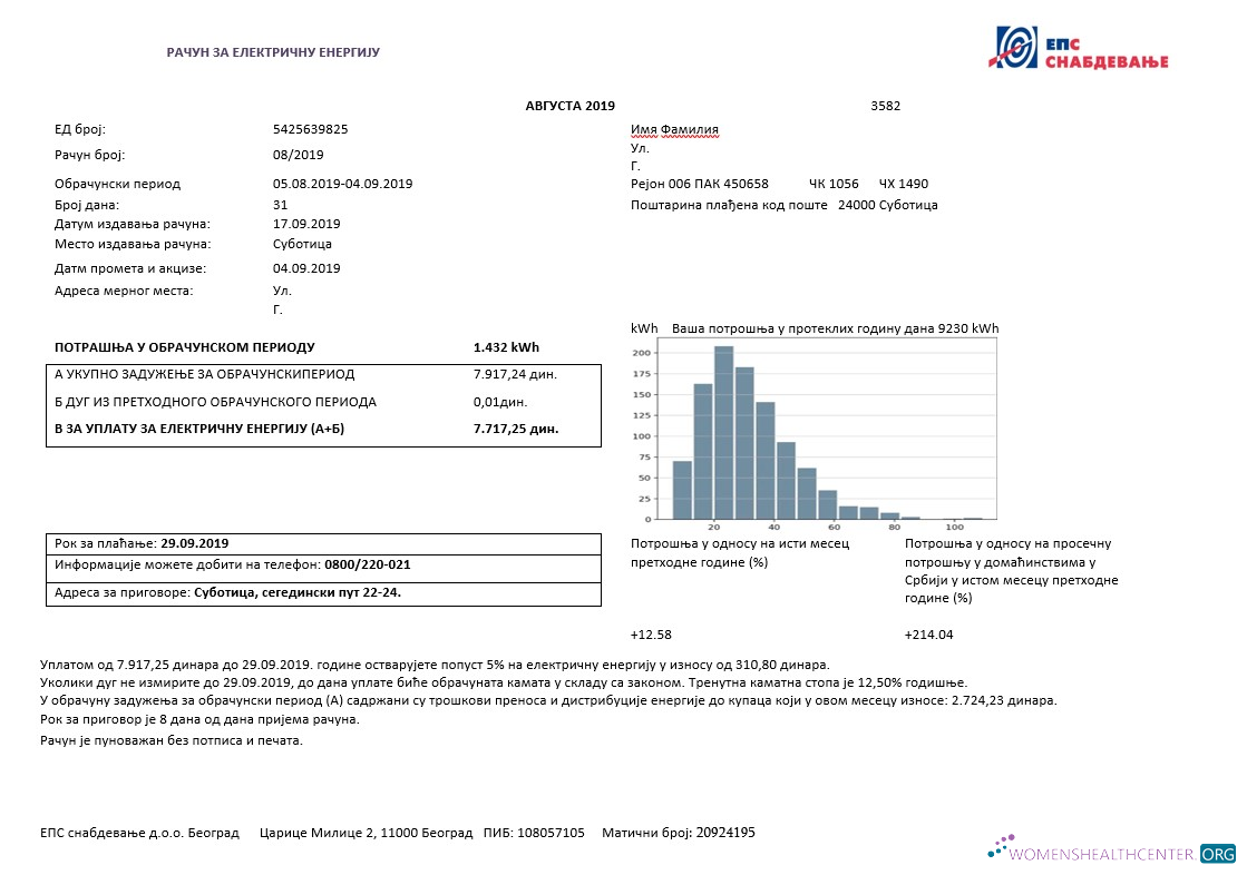 Realistische Herunterladen Serbien Strom Nachweis von Adresse Nebenkostenabrechnung Vorlage Word und PDF Format PDF Vorlage