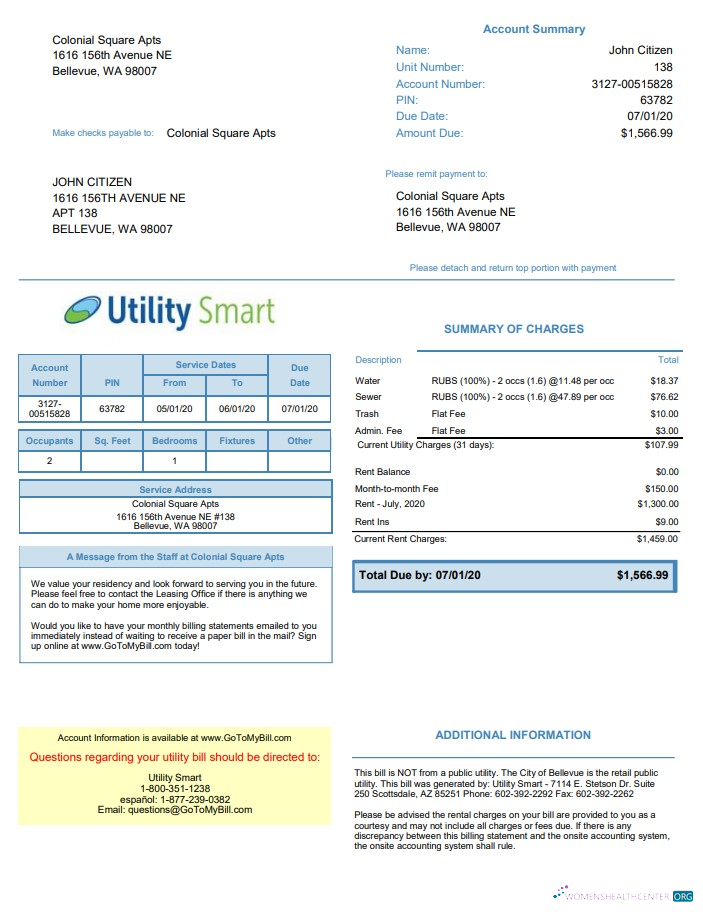 Professionelle Herunterladen USA Arizona Utility Smart Nebenkostenabrechnung Vorlage in Word und PDF Format (.doc und .PDF) PDF Vorlage