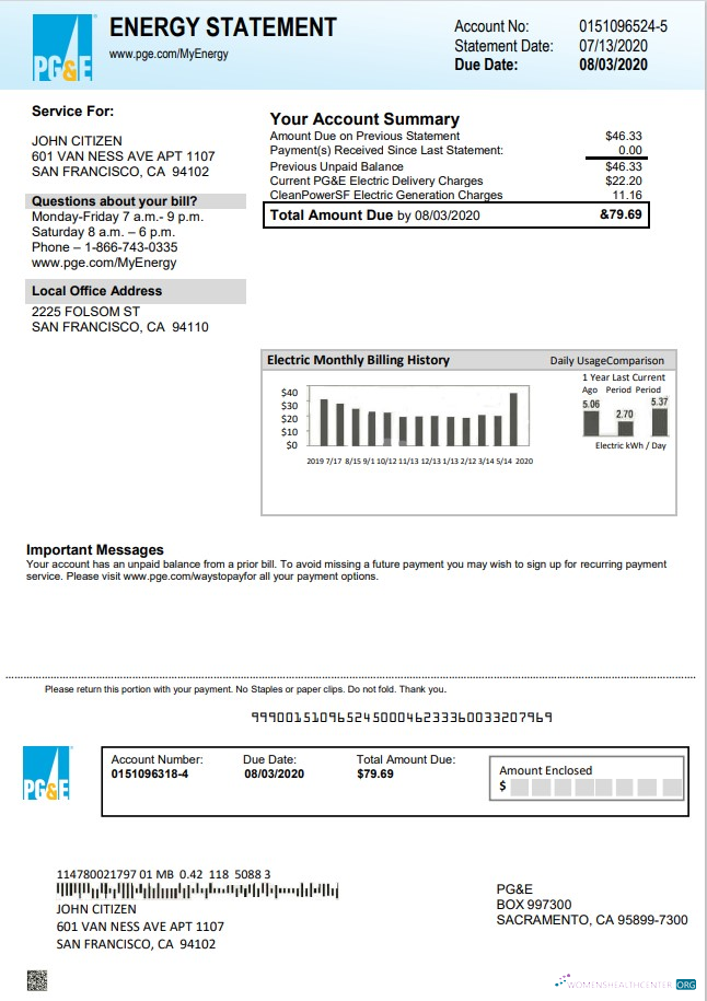 Hochwertige Herunterladen USA California PG&E Strom Nebenkostenabrechnung Vorlage in Word und PDF Format PDF Vorlage