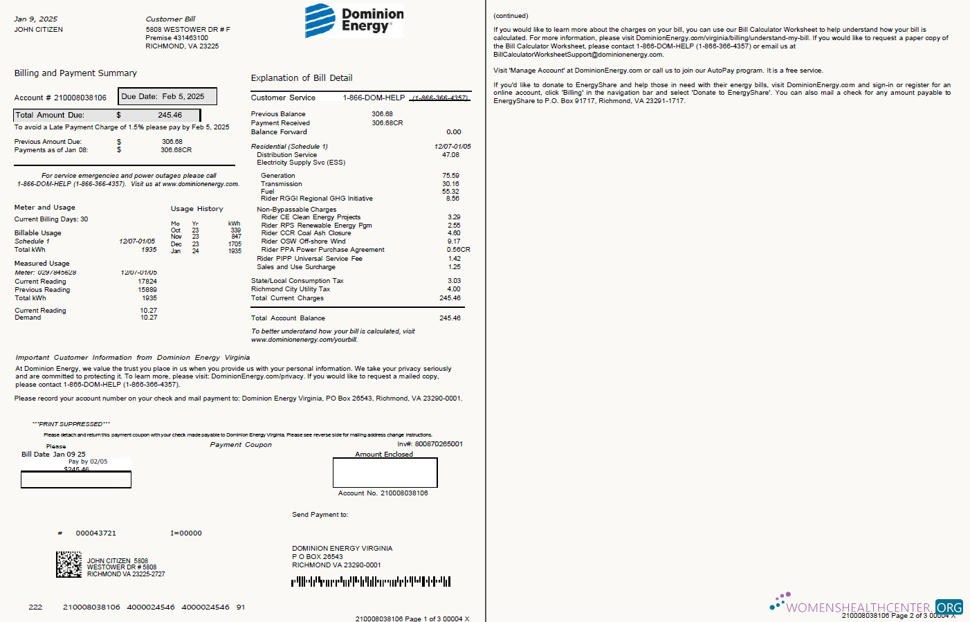 Professionelle Herunterladen USA Dominion Energy Nebenkostenabrechnung Vorlage in Word und PDF Formats, 3 Seiten, 1 2 Seiten PDF Vorlage