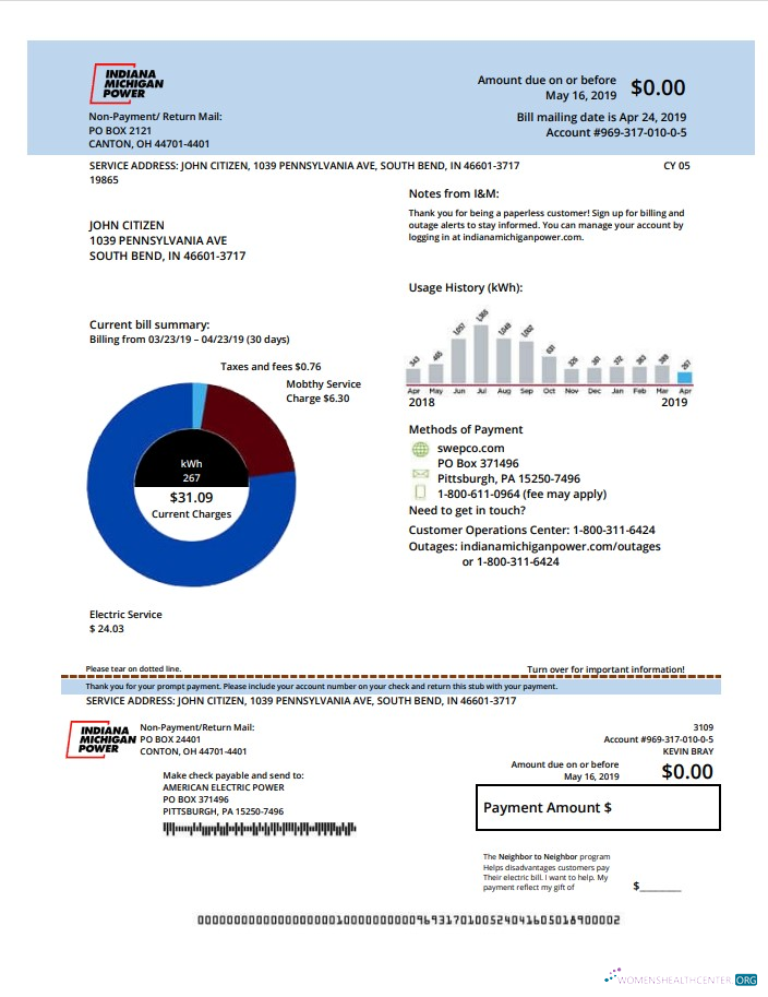 Editierbare Herunterladen USA Indiana Strom Nebenkostenabrechnung Vorlage in Word und PDF Format (.doc und .PDF) PDF Vorlage