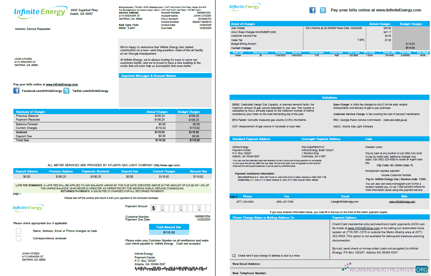 Premium Herunterladen USA Infinite Energy Nebenkostenabrechnung Vorlage in Word und PDF Formats. 2 Seiten PDF Vorlage