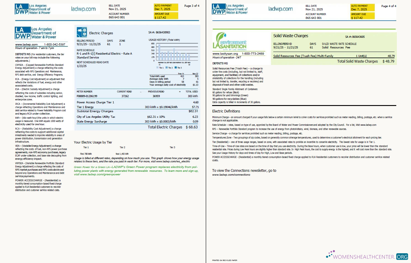 Premium Herunterladen USA LA DWP Nebenkostenabrechnung Vorlage in Word und PDF Formats, 4 Seiten, Version 2, 3 4 Seiten PDF Vorlage