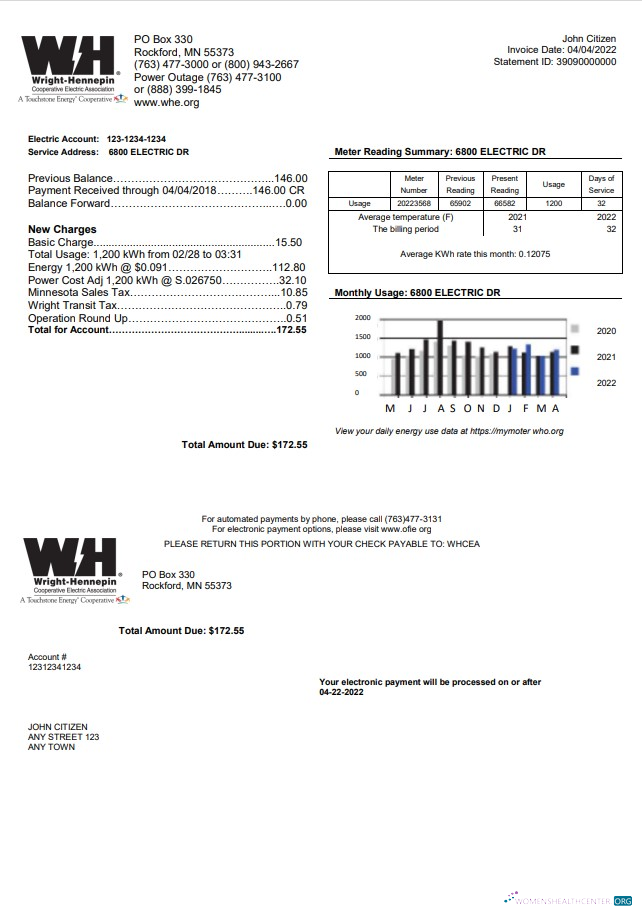 Realistische Herunterladen USA Minnesota Wright Hennepin Nebenkostenabrechnung Vorlage in Word und PDF Format PDF Vorlage