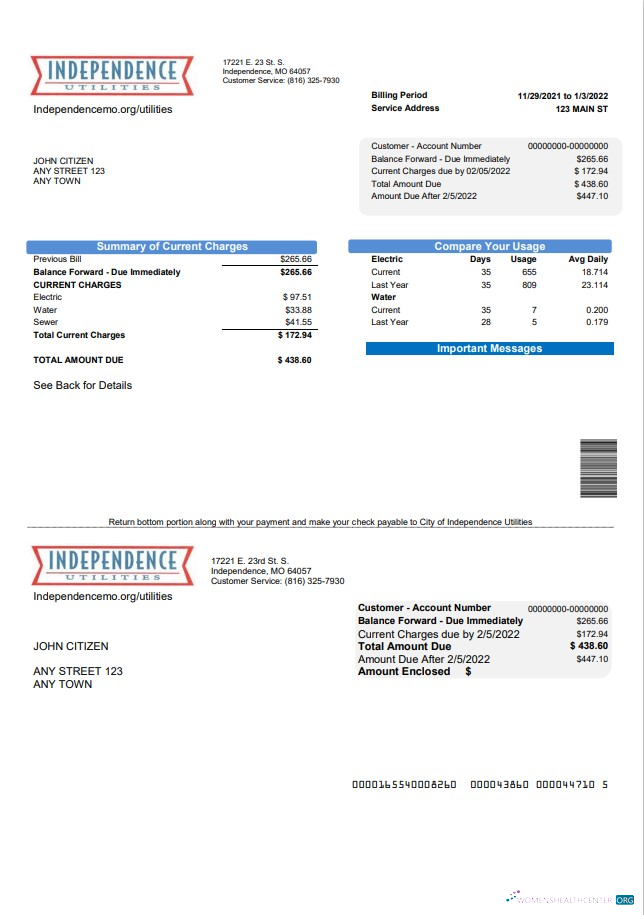 Premium Herunterladen USA Missouri Independence Utilities Nebenkostenabrechnung Vorlage in Word und PDF Format PDF Vorlage