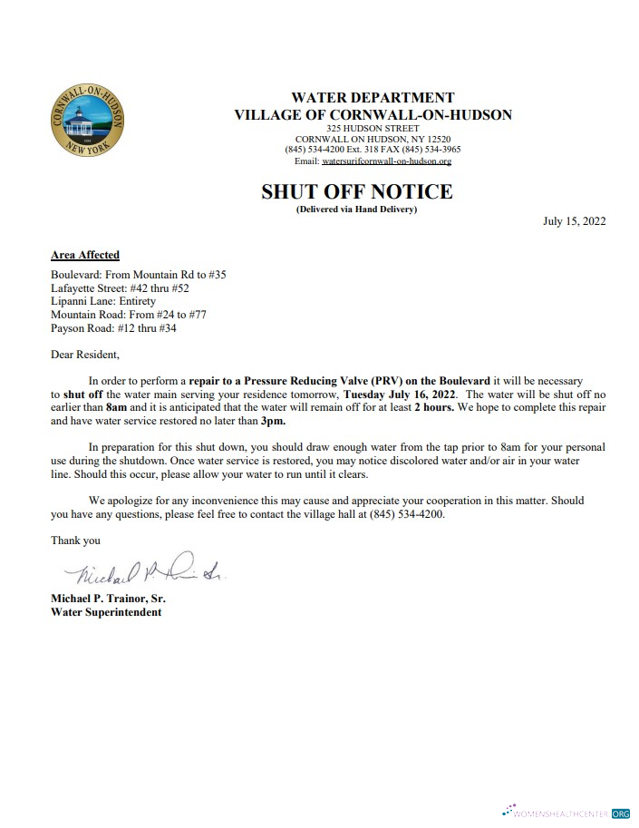 Realistische Herunterladen USA Neu York Cornwall On Hudson Wasser Nebenkostenabrechnung Shutoff Notice, Word und PDF Vorlage PDF Vorlage