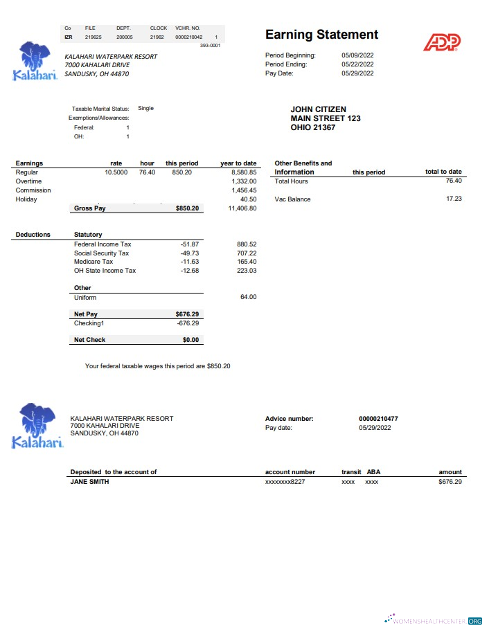Realistische Herunterladen USA Ohio Kalahari Waterpark Resort Nebenkostenabrechnung Vorlage in Word und PDF Format PDF Vorlage