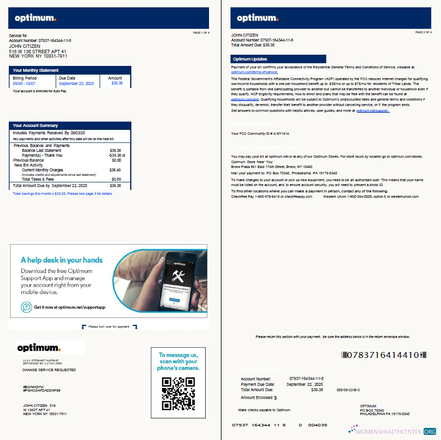 Editierbare Herunterladen USA Optimum Nebenkostenabrechnung Vorlage in Word und PDF Formats, 4 Seiten, Version 2, 1 2 Seiten PDF Vorlage