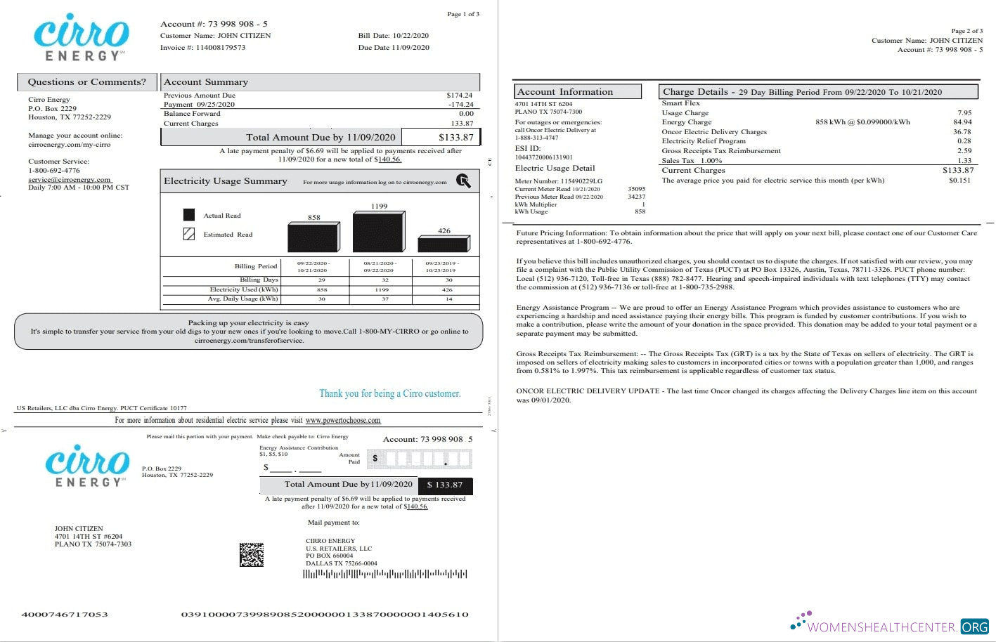 Hochwertige Herunterladen USA Texas Cirro Energy Nebenkostenabrechnung Vorlage in Word und PDF Format (3 Seiten) 1 2 PDF Vorlage