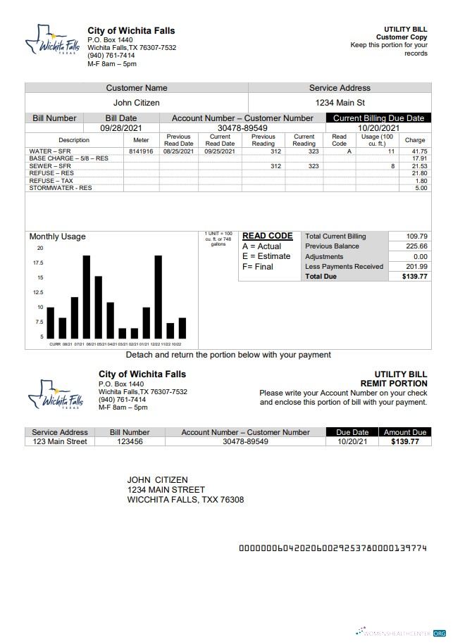 Premium Herunterladen USA The Stadt von Wichita Falls Nebenkostenabrechnung Vorlage in Word und PDF Format PDF Vorlage