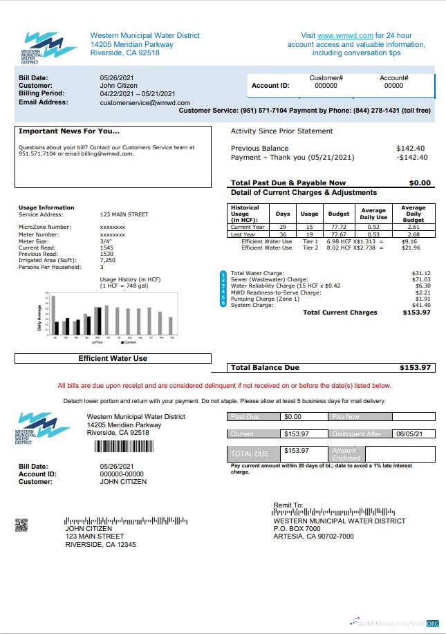 Editierbare Herunterladen USA Western Kommunal Wasser Bezirk Nebenkostenabrechnung Vorlage in Word und PDF Format PDF Vorlage