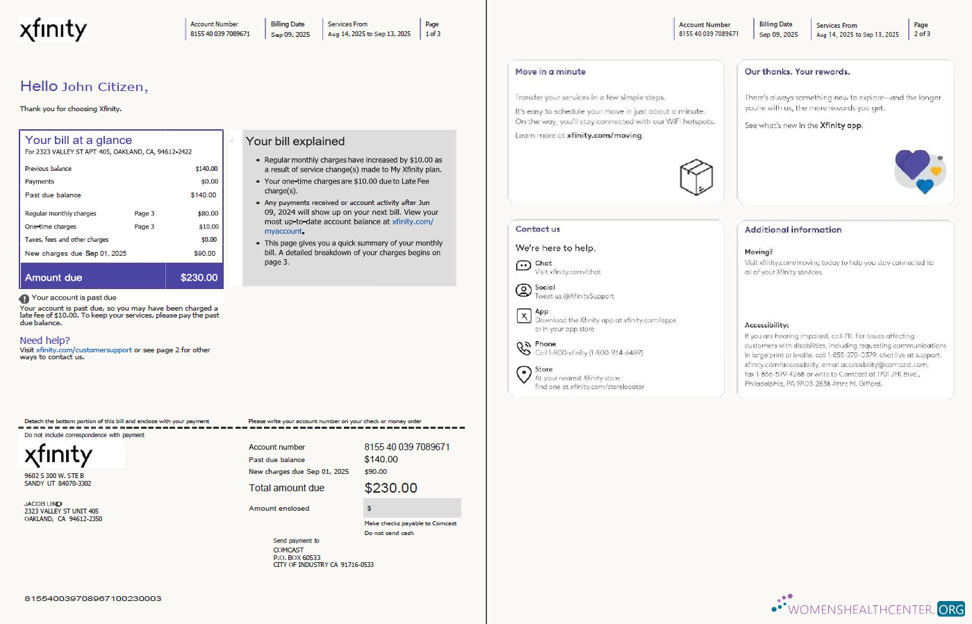 Premium Herunterladen USA Xfinity Nebenkostenabrechnung Vorlage in Word und PDF Formats, 3 Seiten, Version 3, 1 2 Seiten PDF Vorlage