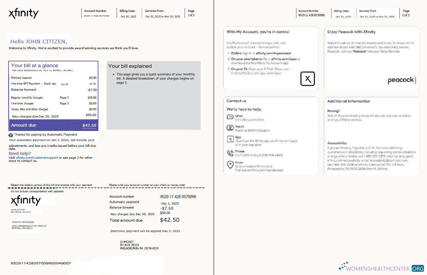 Hochwertige Herunterladen USA Xfinity Nebenkostenabrechnung Vorlage in Word und PDF Formats, 3 Seiten, Version 4, 1 2 Seiten PDF Vorlage