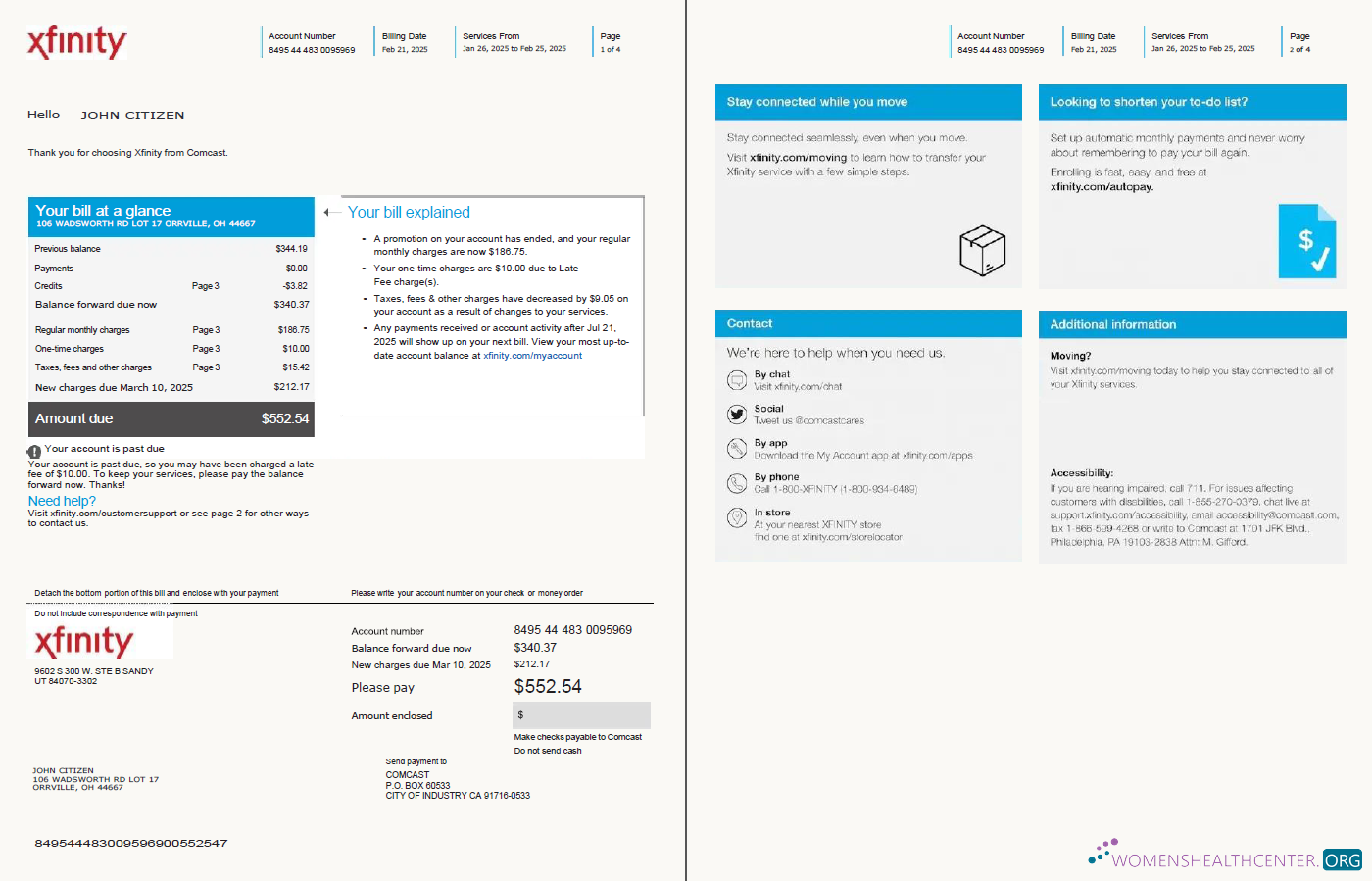 Hochwertige Herunterladen USA Xfinity Nebenkostenabrechnung Vorlage in Word und PDF Formats, 4 Seiten, Version 2, 1 2 Seiten PDF Vorlage