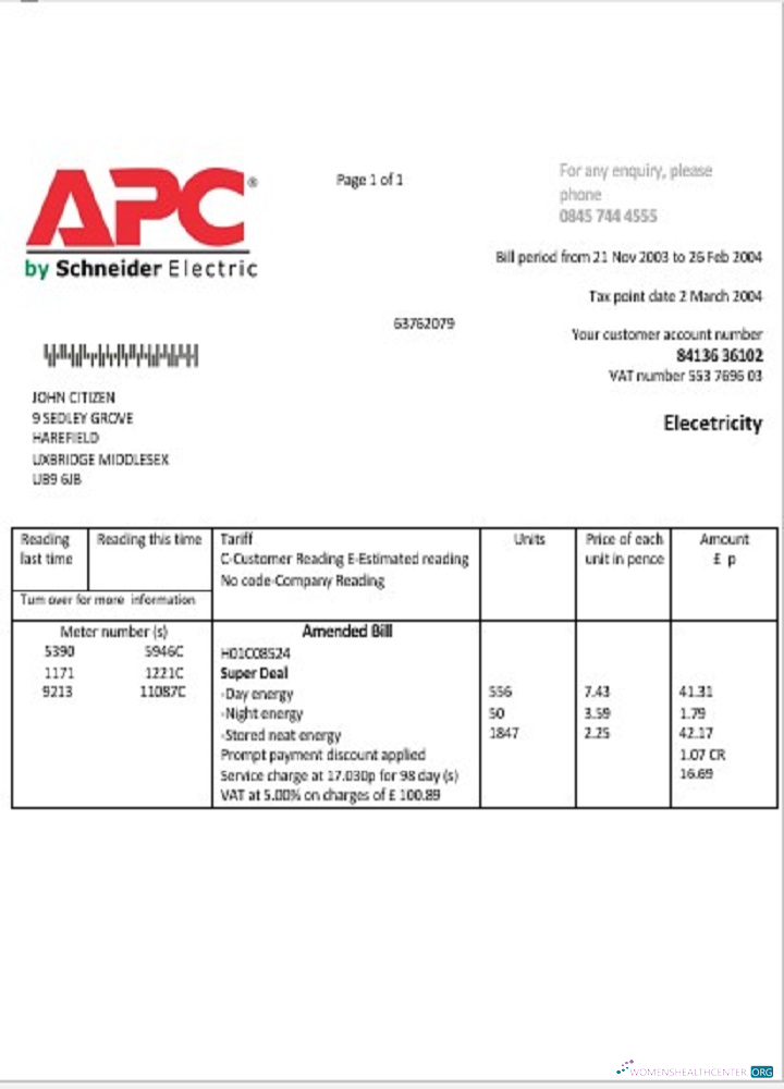 Premium Herunterladen Vereinigtes Königreich APC Strom Nebenkostenabrechnung Vorlage in Word und PDF Format PDF Vorlage
