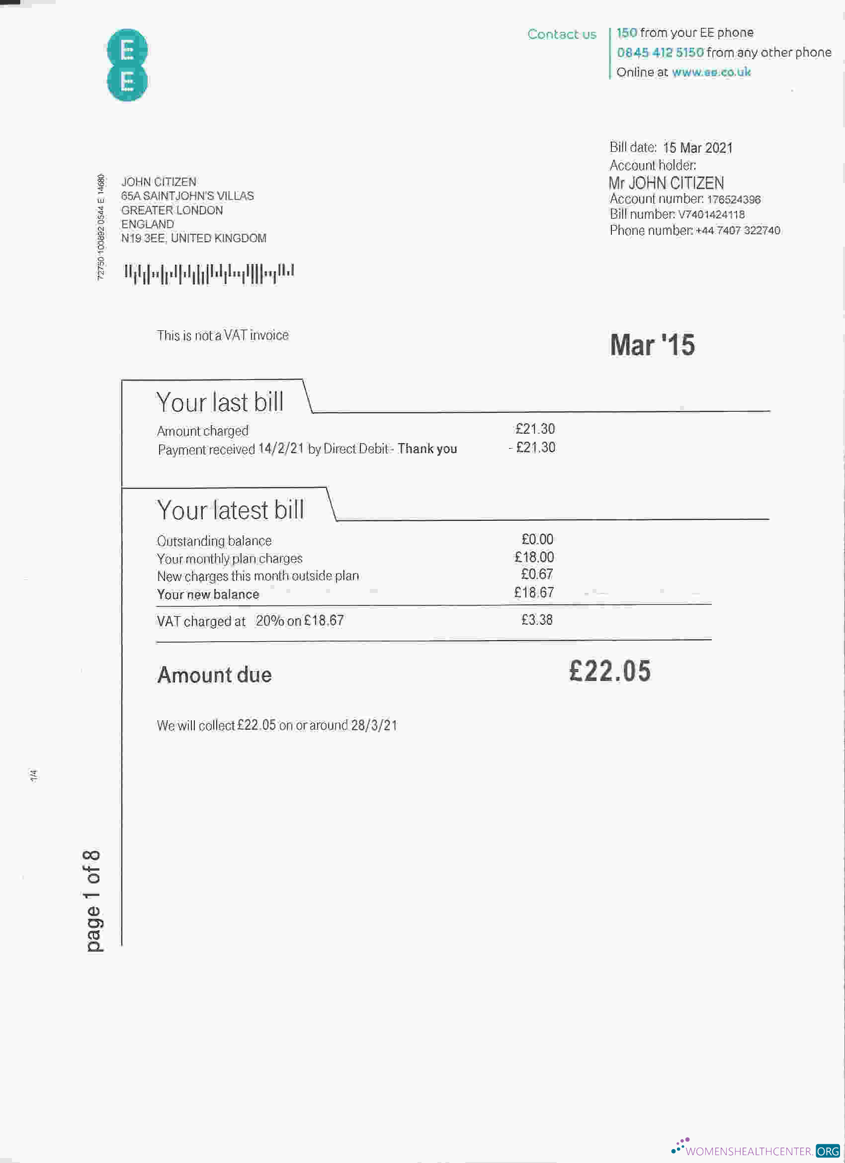 Editierbare Herunterladen Vereinigtes Königreich EE Phone Nebenkostenabrechnung Vorlage, Fully Editable in PSD Format Photoshop Vorlage