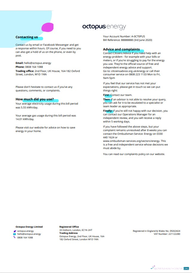 Premium Herunterladen Vereinigtes Königreich Octopus Energy Nebenkostenabrechnung Vorlage in Word und PDF Format, 3 Seiten 3 PDF Vorlage