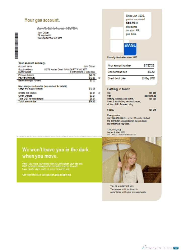 Professionelle Herunterladen Herunterladen Australien AGL Gas Nebenkostenabrechnung Vorlage in Word und PDF Format PDF Vorlage PDF Vorlage