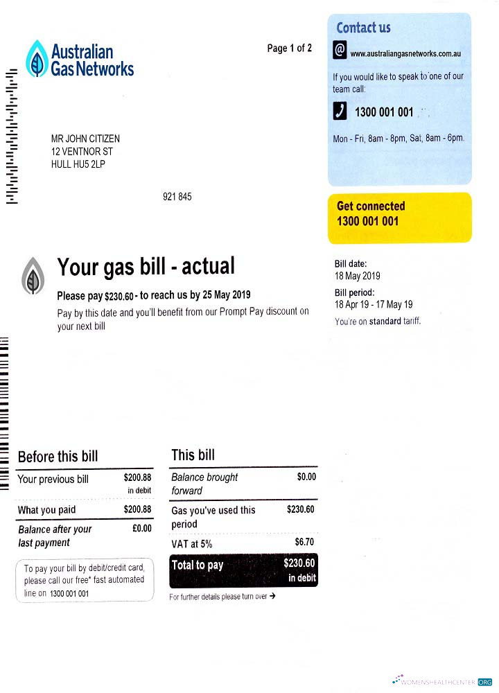 Herunterladen Herunterladen Australien Gas Nebenkostenabrechnung modell