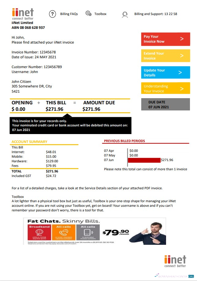 Herunterladen Herunterladen Australien IiNet Nebenkostenabrechnung design