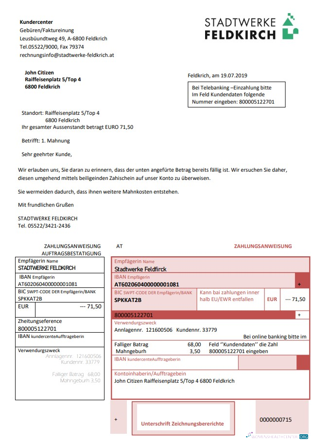 Herunterladen Herunterladen Österreich Stadtwerke Feldkirch Nebenkostenabrechnung muster